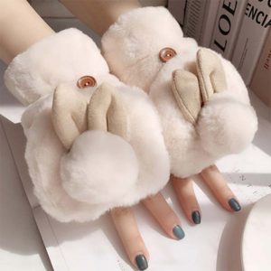 Furry Cartoon Bunny Ears Gloves  - Modakawa Modakawa