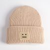Square Smiling Face Knit Hat - Modakawa Modakawa