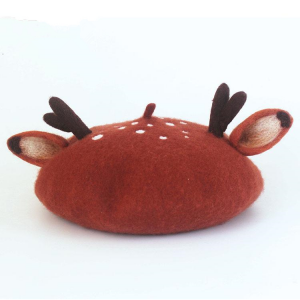 Forest Style Dotted Deer Antler Beret Hat - Modakawa Modakawa