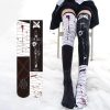 Bandage Print Stockings High Socks - Modakawa Modakawa