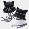 Cat Ears Ribbon Fisherman Hat - Modakawa Modakawa