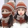 Cute Knit Hat Face Mask Fur Pom Pom - Modakawa Modakawa