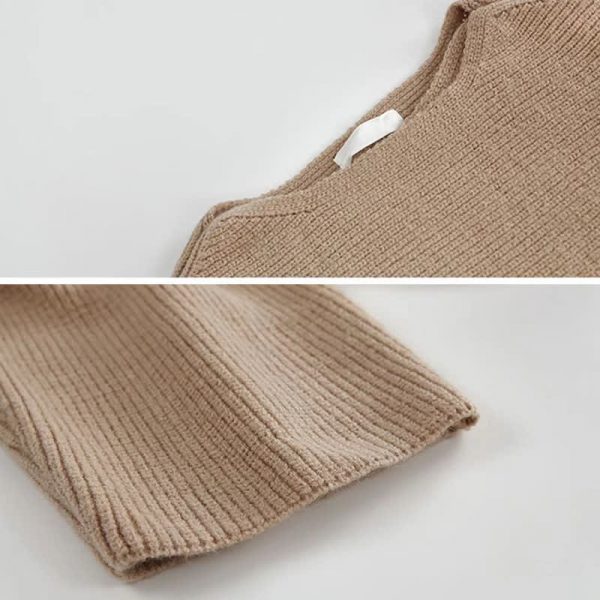 Cross Knit Sweater Lapel Shirt High Waist Pants Three Pieces - Modakawa Modakawa