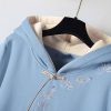 Embroidery Loose Fringed Hoodie Vintage Sweatshirt Dress - Modakawa Modakawa
