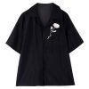 Vintage Blossom Embroidery  Pocket Polo T-Shirt - Modakawa modakawa