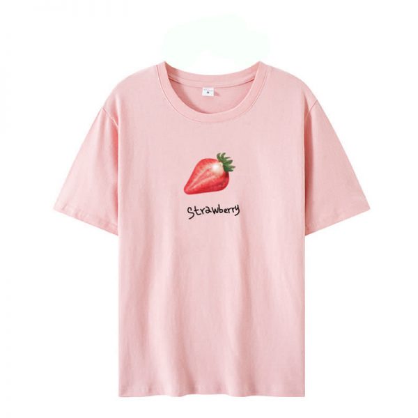 Casual Colorful Fruit Print T-Shirt - Modakawa Modakawa