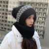 Cute Knit Hat Warm Scarf Fur Pom Pom - Modakawa Modakawa