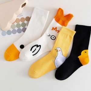 Goose Duck Cartoon Mid-calf Cotton Socks - Modakawa Modakawa